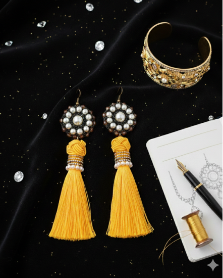 Háčkované  dizajnové náušnice "Vášnivý dizajnér"